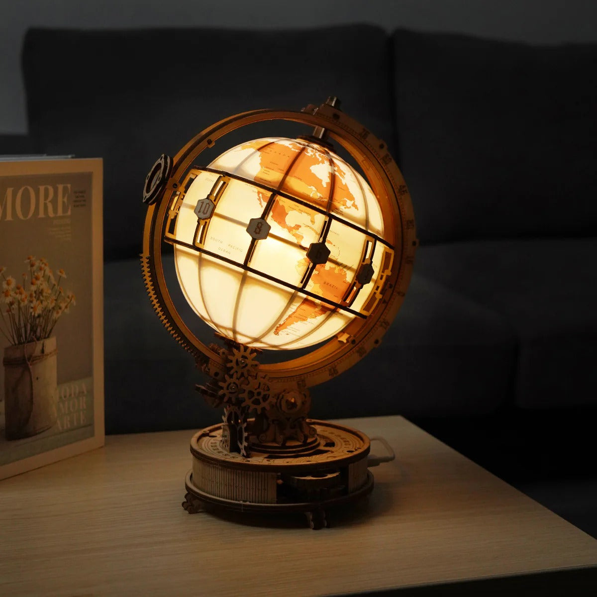 ROKR Luminous Globe 3D Wooden Puzzle ST003