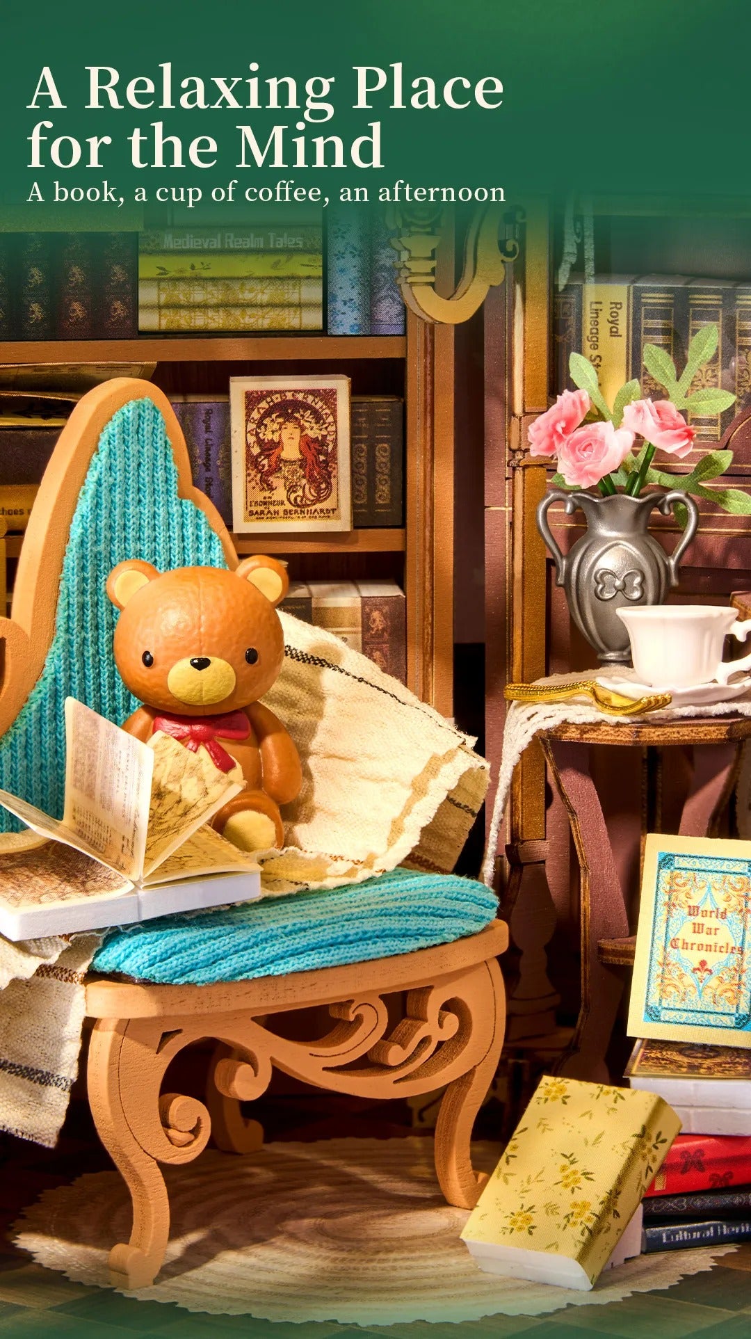 Rolife DIY Book Nook Kit - Quiet Corner Study TGE03