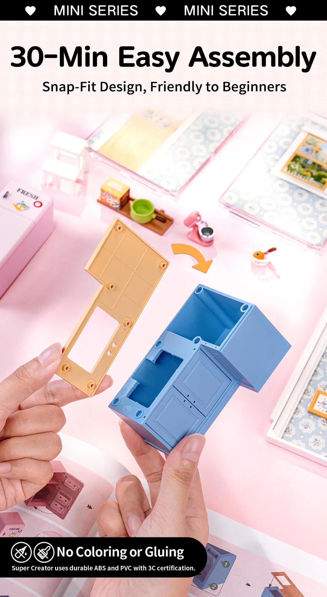 Rolife Homely Baking Kitchen Mini Super Creator DIY Miniature House DWS08B