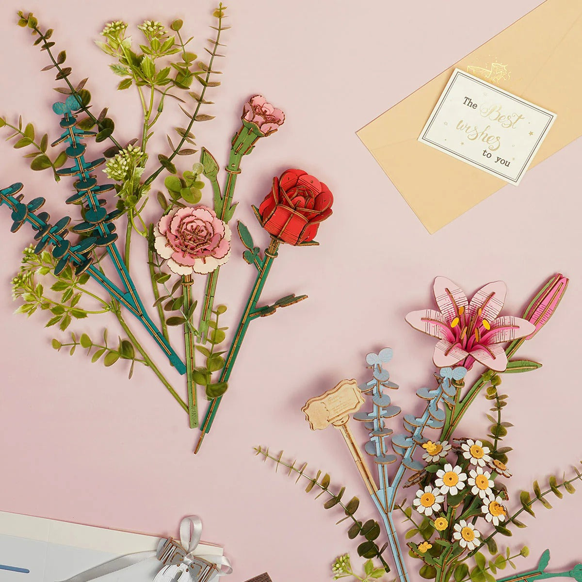 Rowood Wooden flower Basket 3D Wooden Puzzle