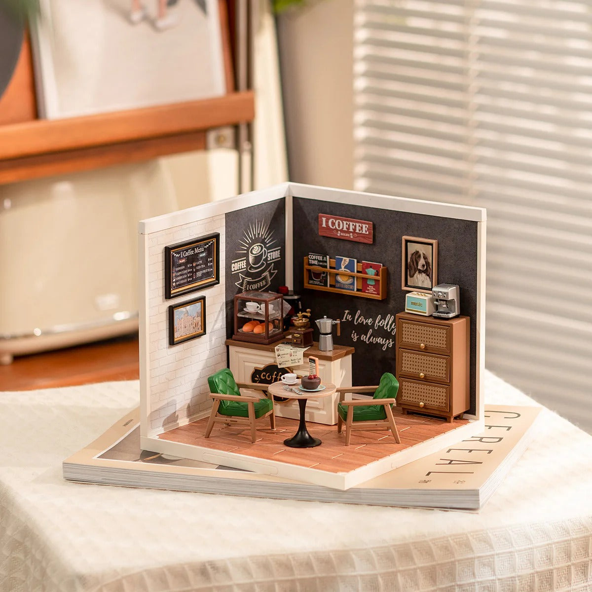Rolife Super Creator Daily Inspiration Cafe Plastic DIY Miniature House Kit ROE
