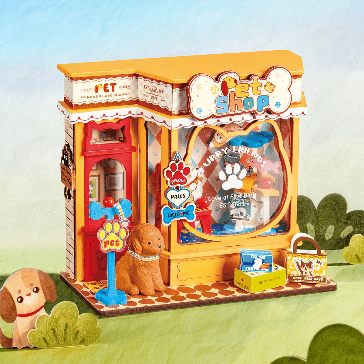 Rolife Pawfect Pet Shop DIY Miniature House Kit DS045