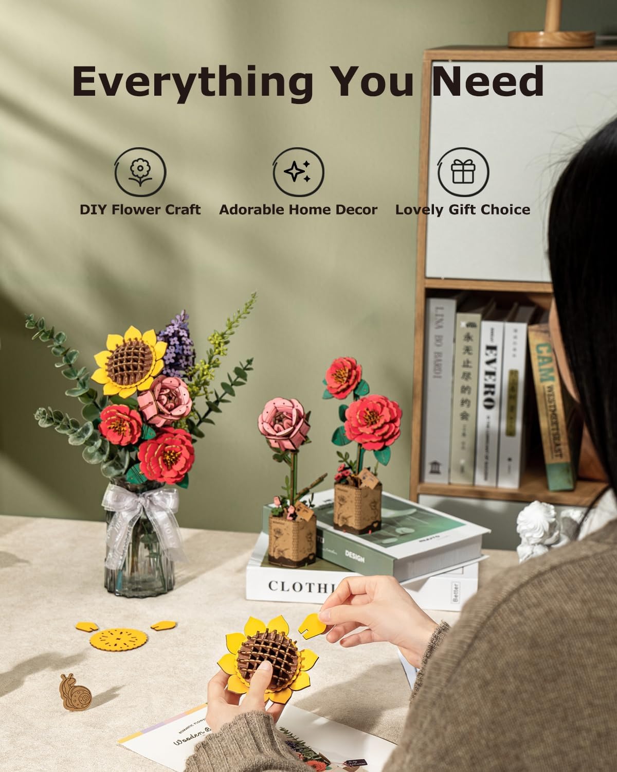 Rowood Wooden Flower Bouquet