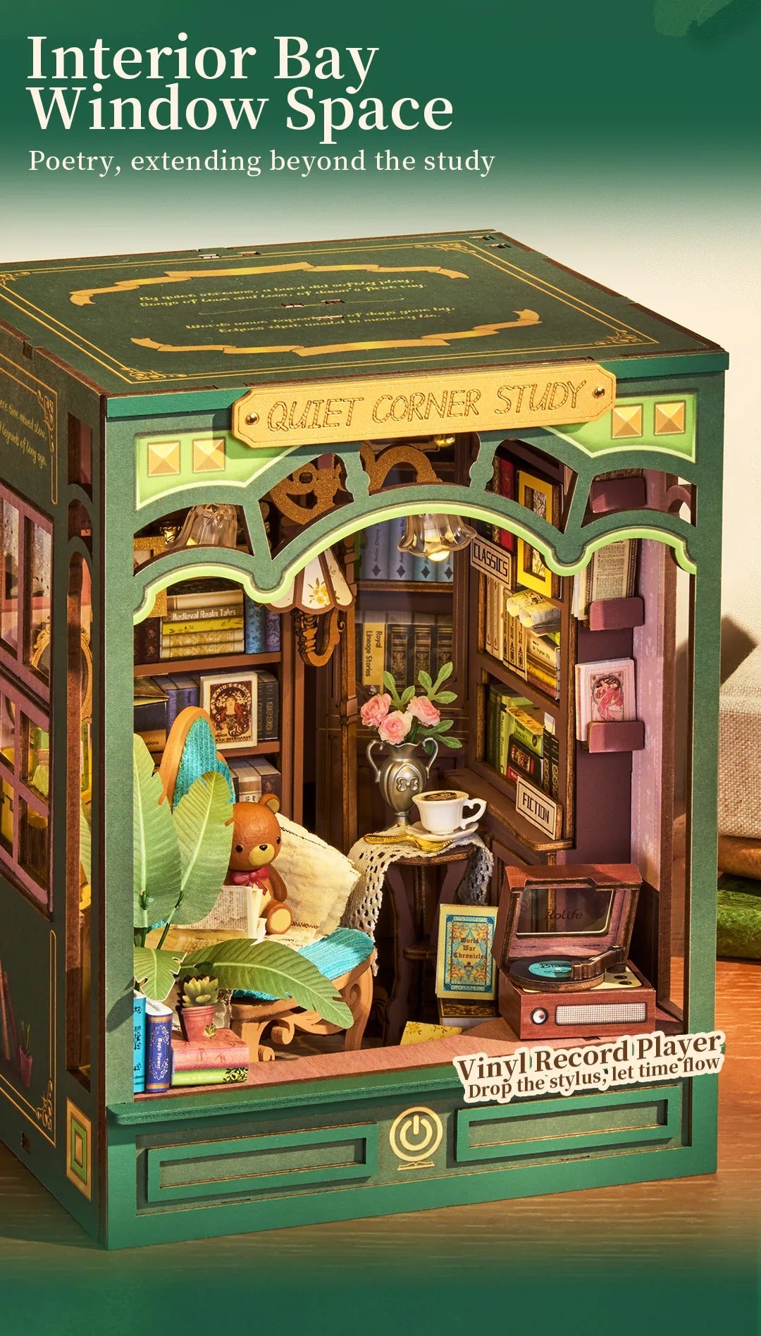 Rolife DIY Book Nook Kit - Quiet Corner Study TGE03