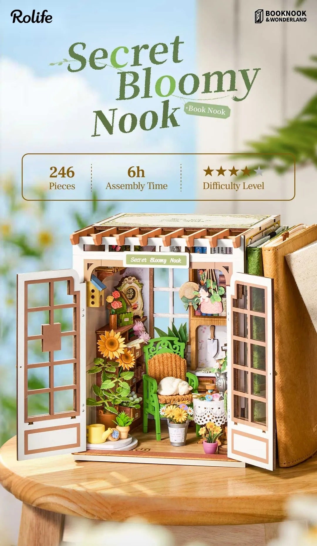 Rolife DIY Book Nook Kit - Secret Bloomy Nook TGE04