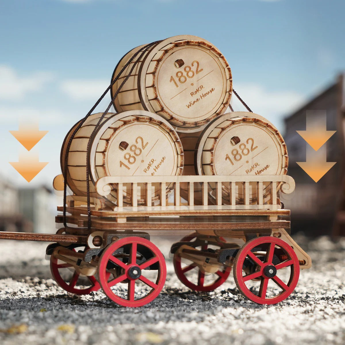 ROKR Steam Engine Mechanical Gear 3D Wooden Puzzle