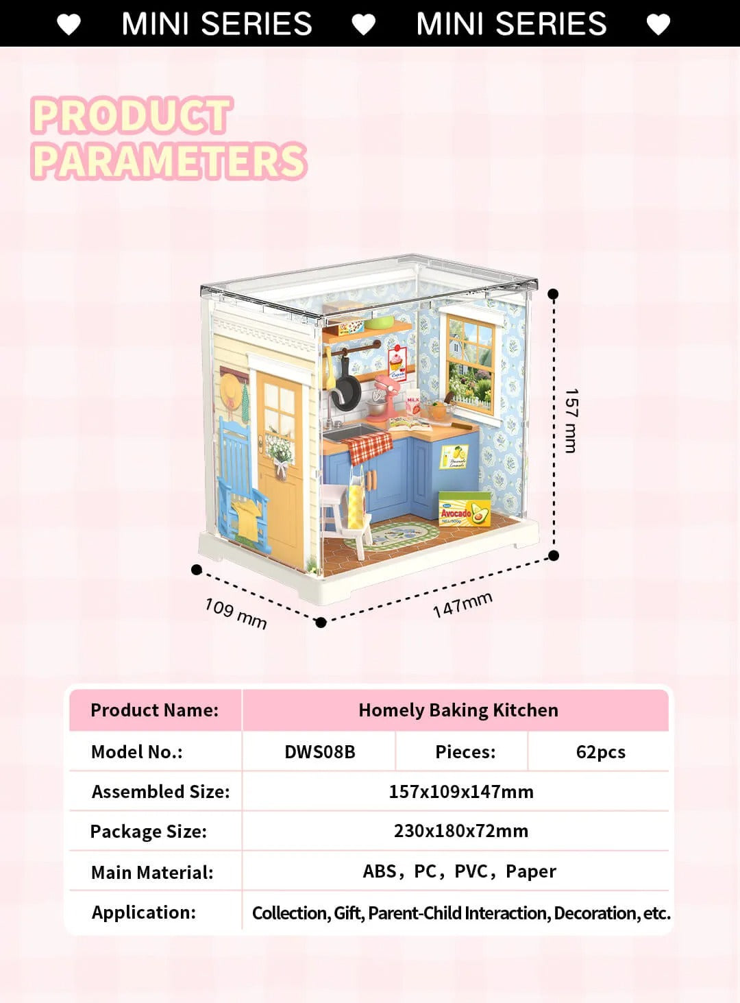 Rolife Homely Baking Kitchen Mini Super Creator DIY Miniature House DWS08B