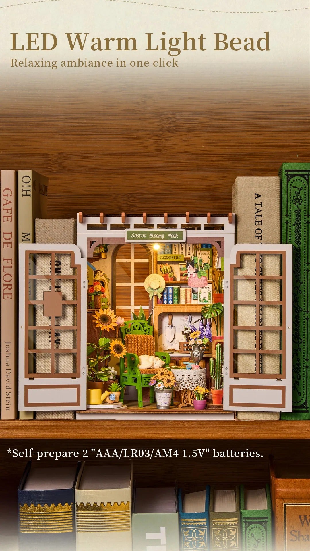 Rolife DIY Book Nook Kit - Secret Bloomy Nook TGE04
