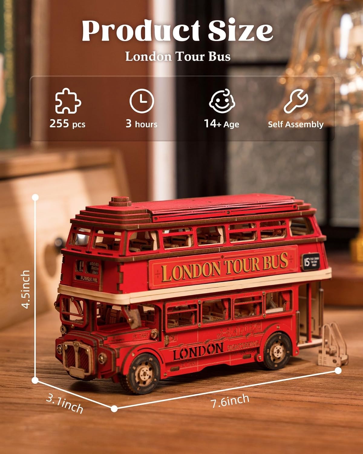 Rolife London Tour Bus 3D Wooden Puzzle