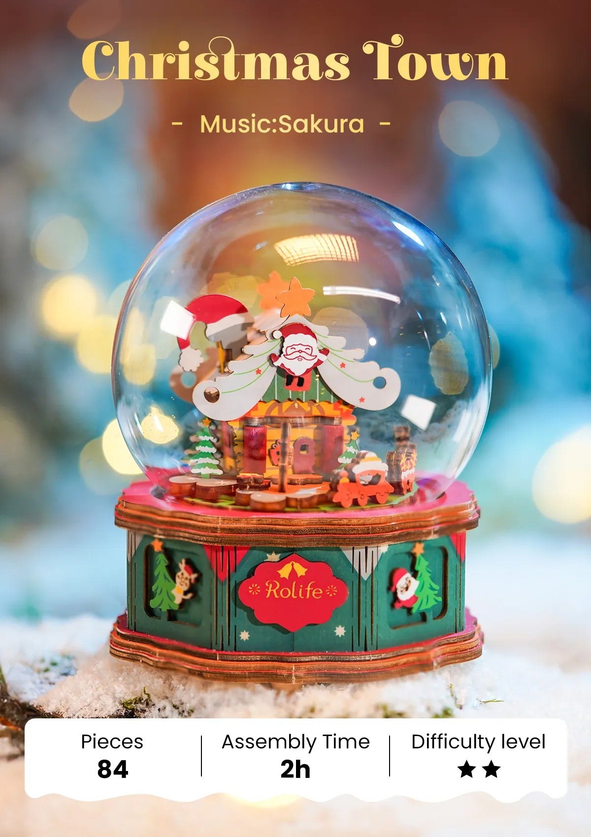 Rolife DIY Music Box - Christmas Town AM46