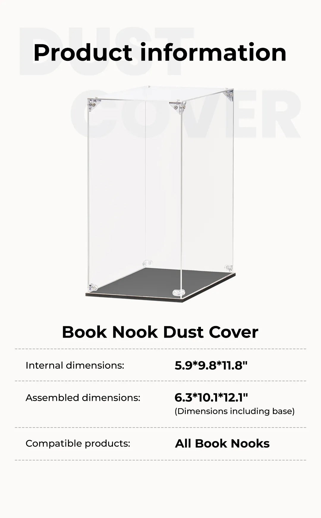 Rolife Book Nook Dust Cover Display Box WD1001