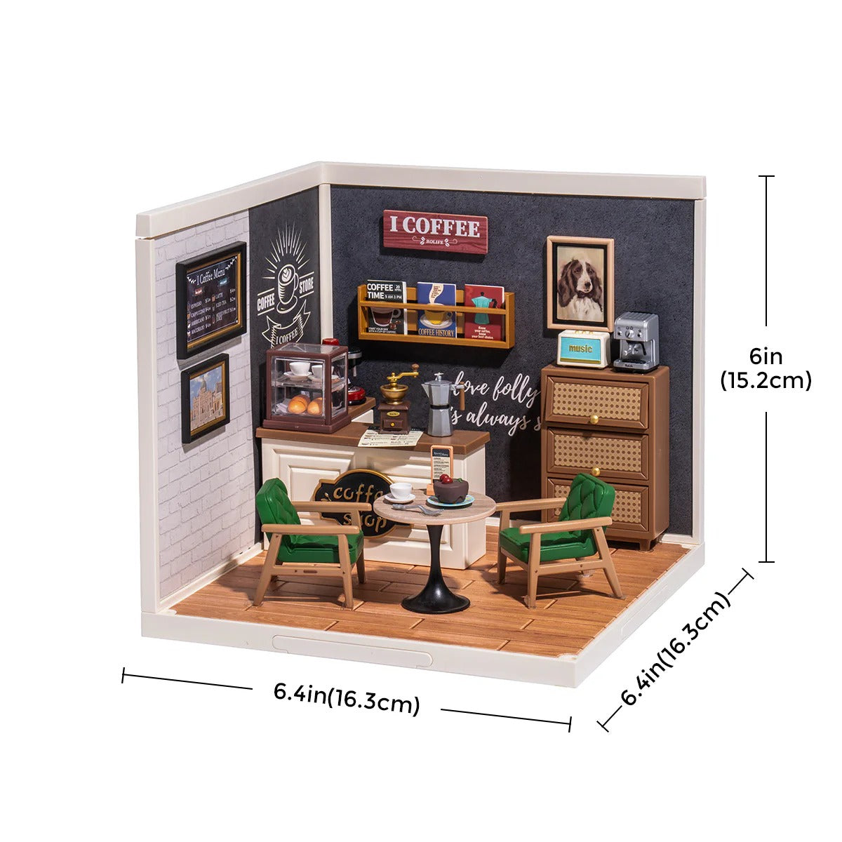 Rolife Super Creator Daily Inspiration Cafe Plastic DIY Miniature House Kit ROE