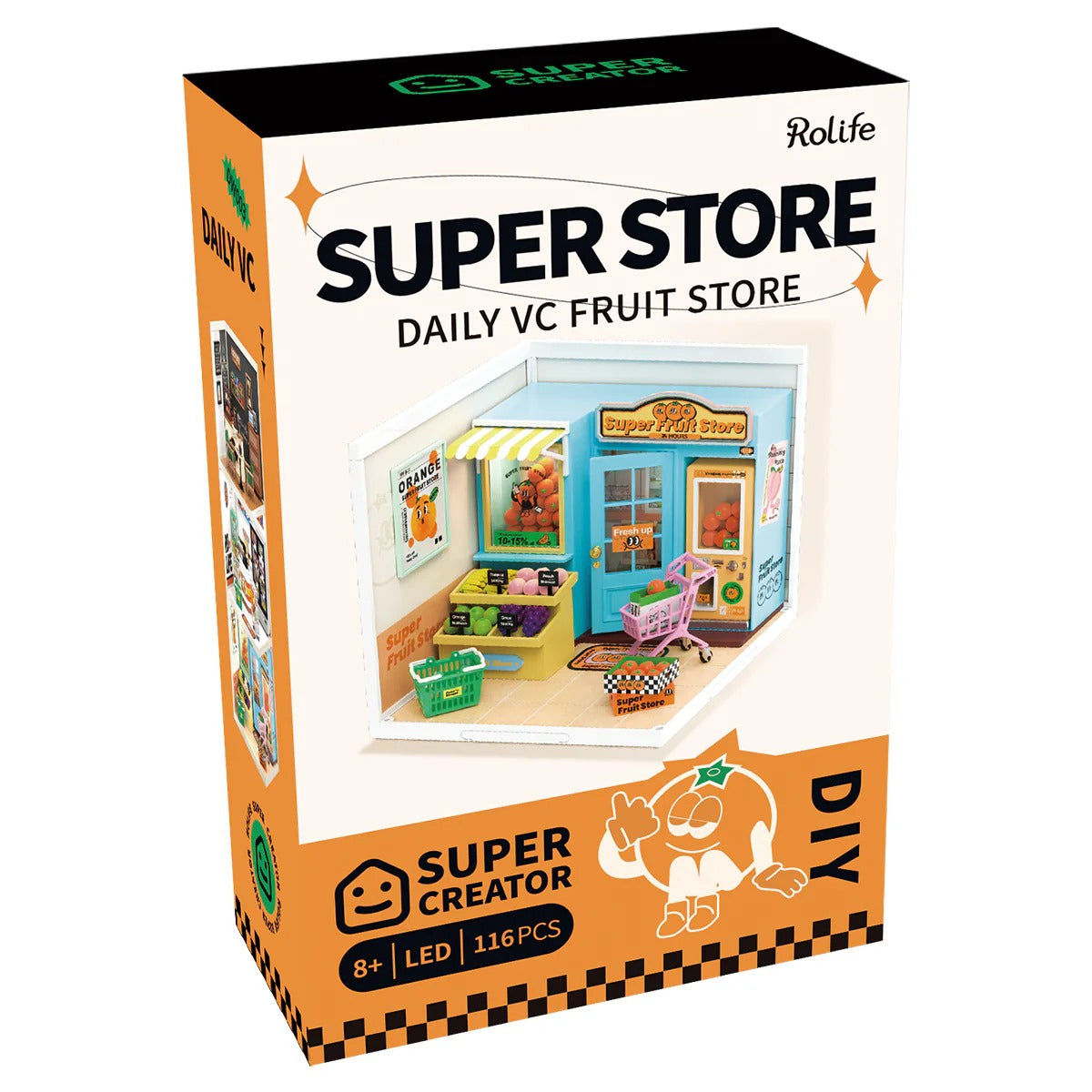 Rolife Super Creator Super Fruit Store Plastic DIY Miniature House Kit