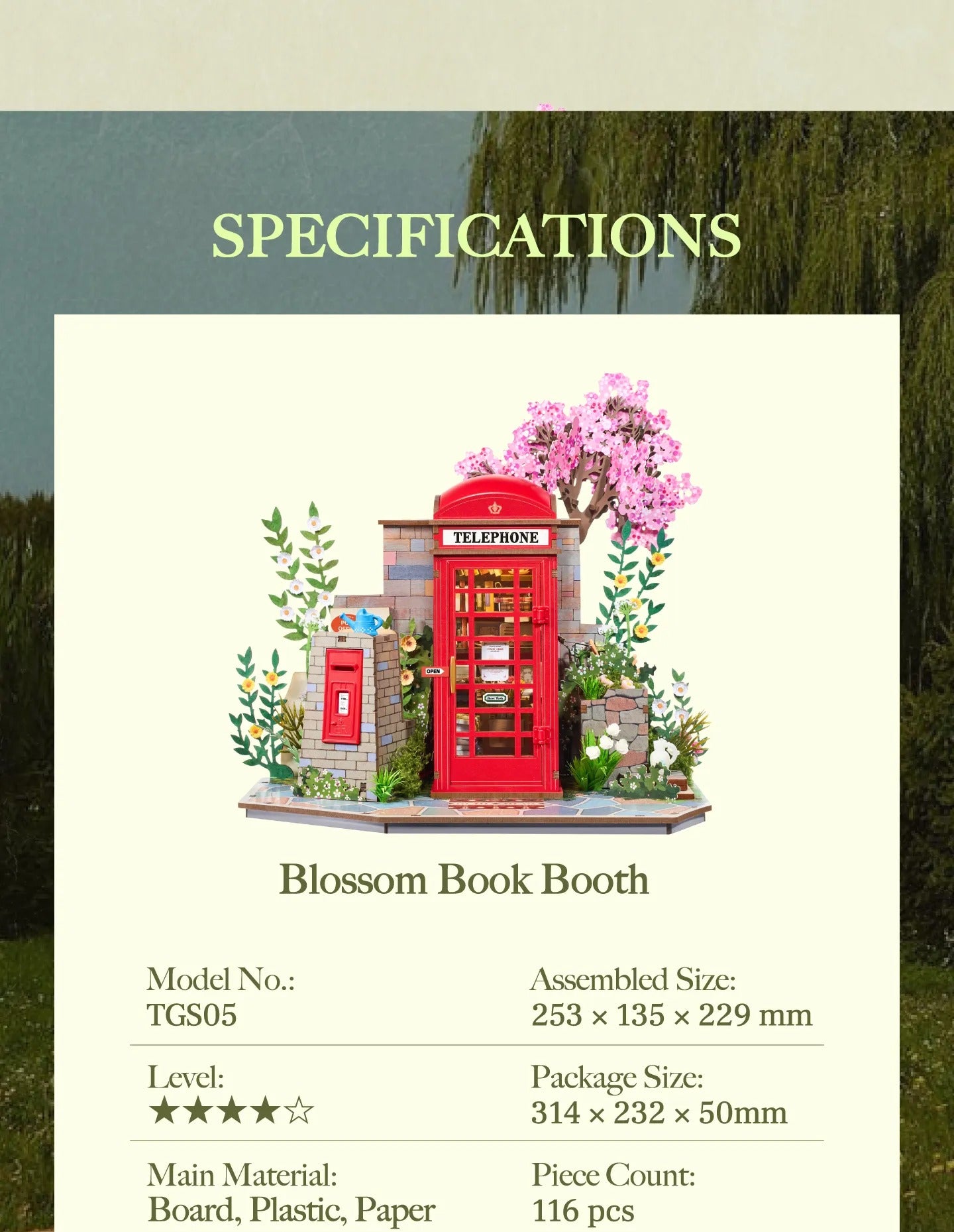 Rolife 3D Wooden Puzzle - Blossom Book Booth TGS05
