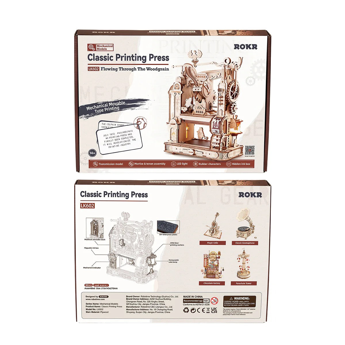 ROKR Printing Press 3D Wooden Puzzle