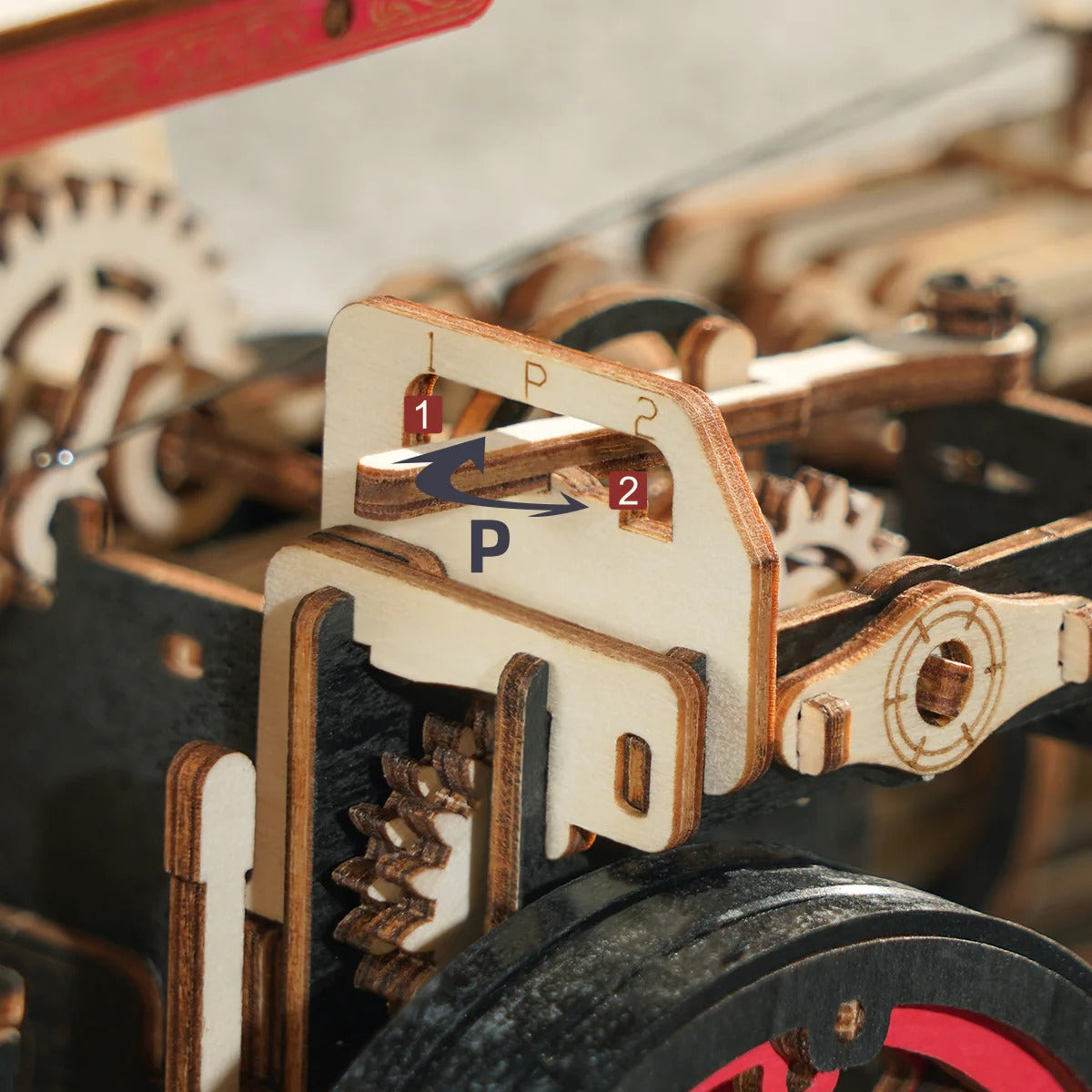 ROKR Steam Engine Mechanical Gear 3D Wooden Puzzle