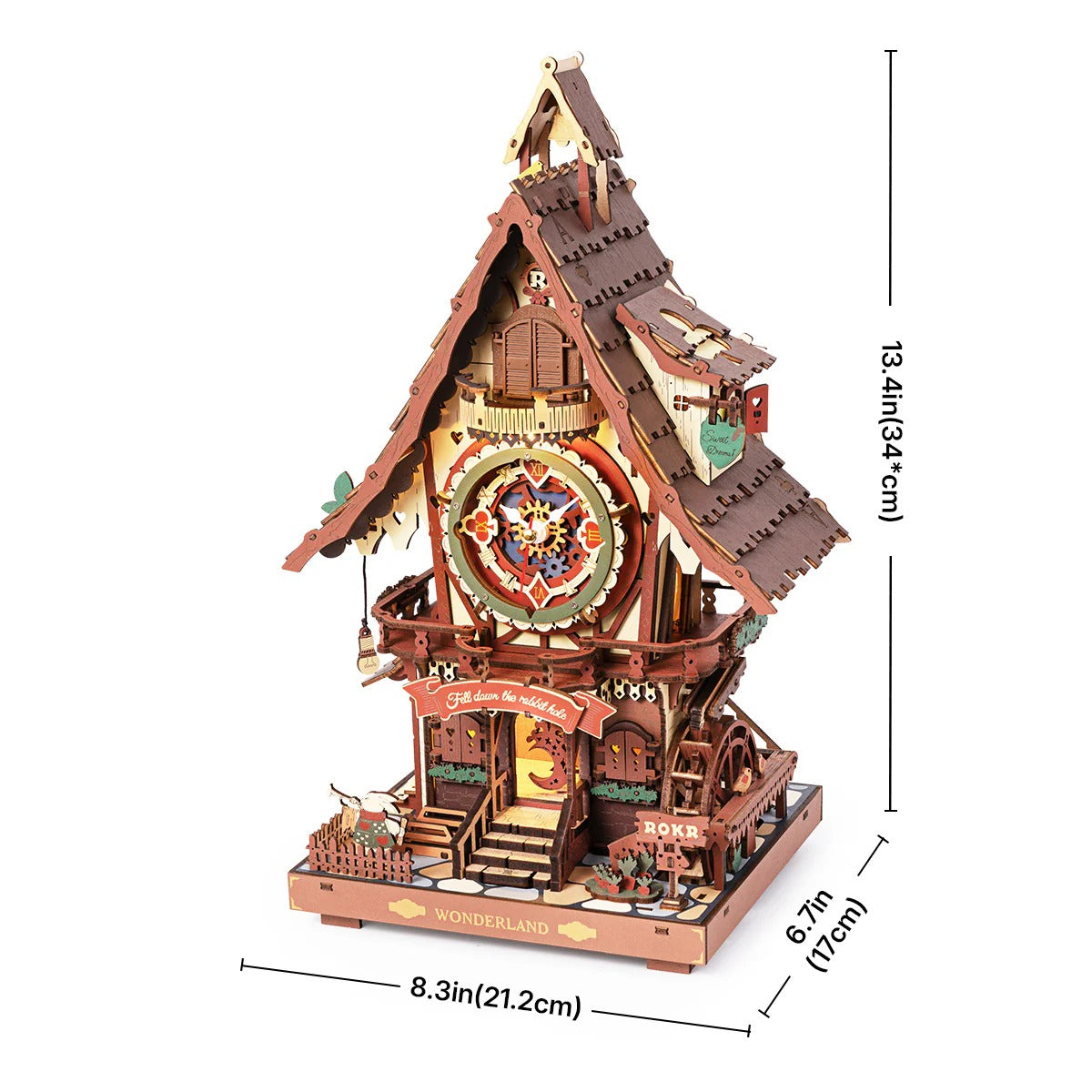 ROKR Cuckoo Clock Mechanical 3D Wooden Puzzle Colored