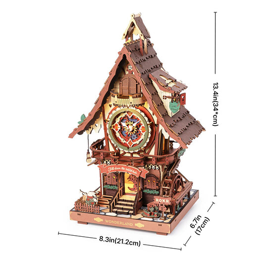 ROKR Cuckoo Clock Mechanical 3D Wooden Puzzle Colored