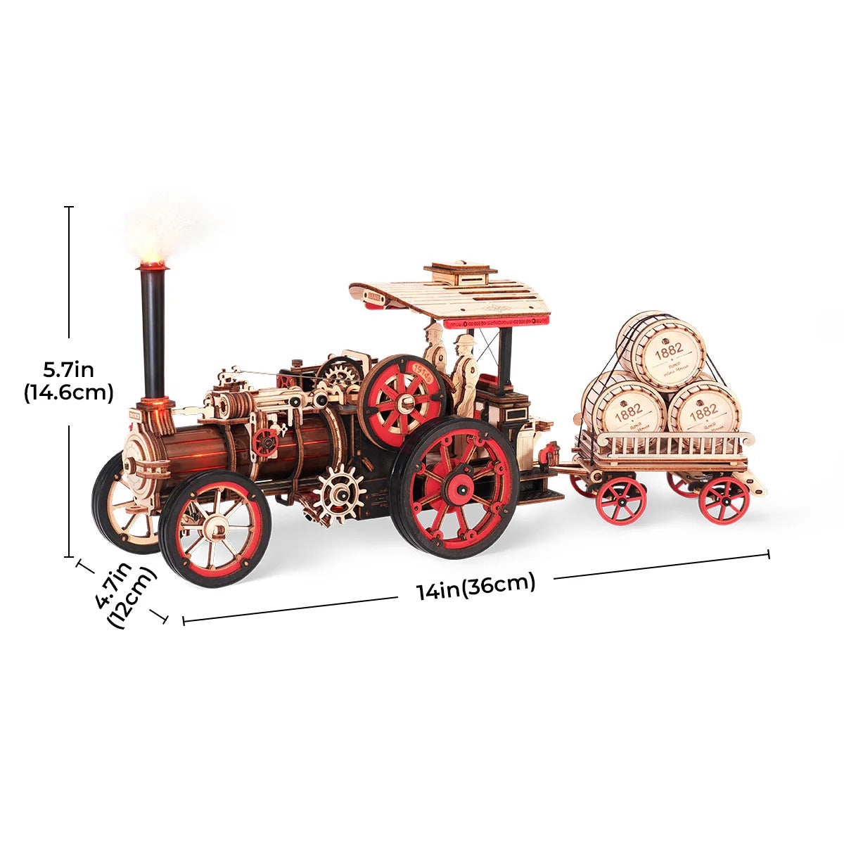 ROKR Steam Engine Mechanical Gear 3D Wooden Puzzle
