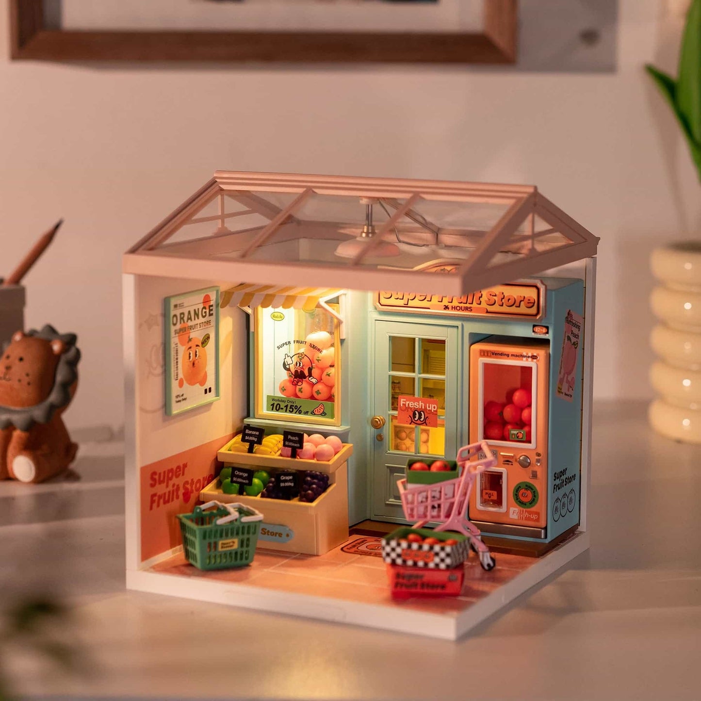 Rolife Super Creator Super Fruit Store Plastic DIY Miniature House Kit