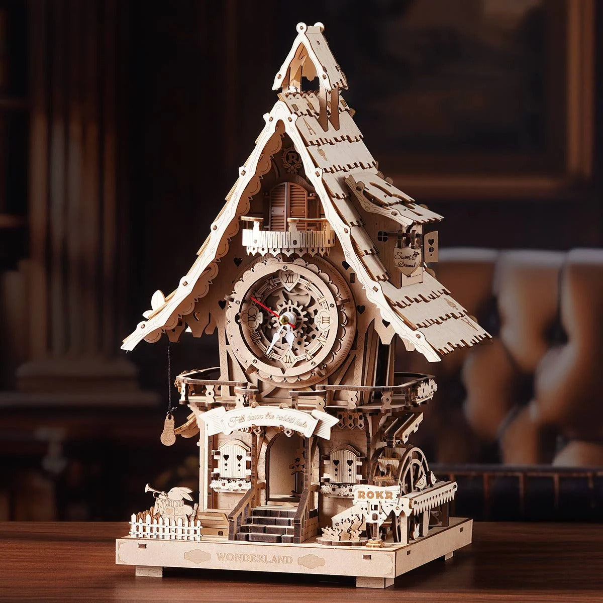 ROKR Cuckoo Clock Mechanical 3D Wooden Puzzle Colored