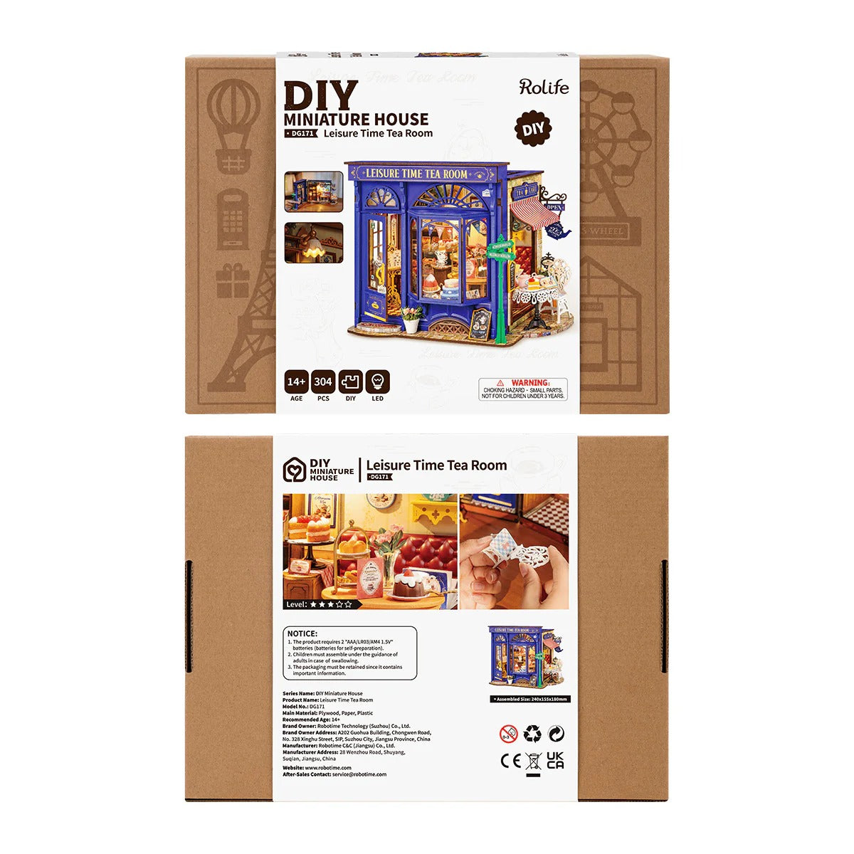Rolife Leisure Time Tea Room DIY Miniature House DG171