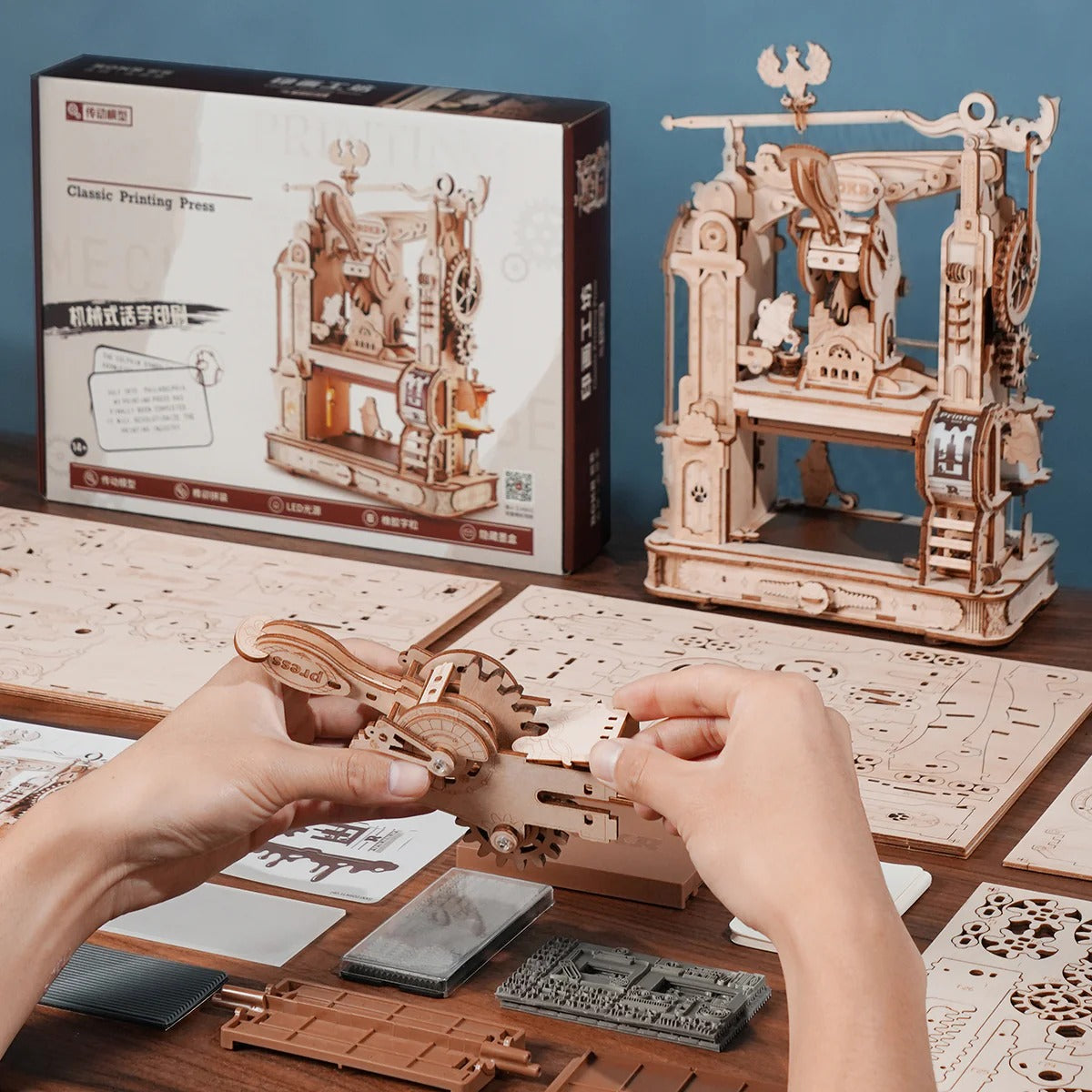 ROKR Printing Press 3D Wooden Puzzle