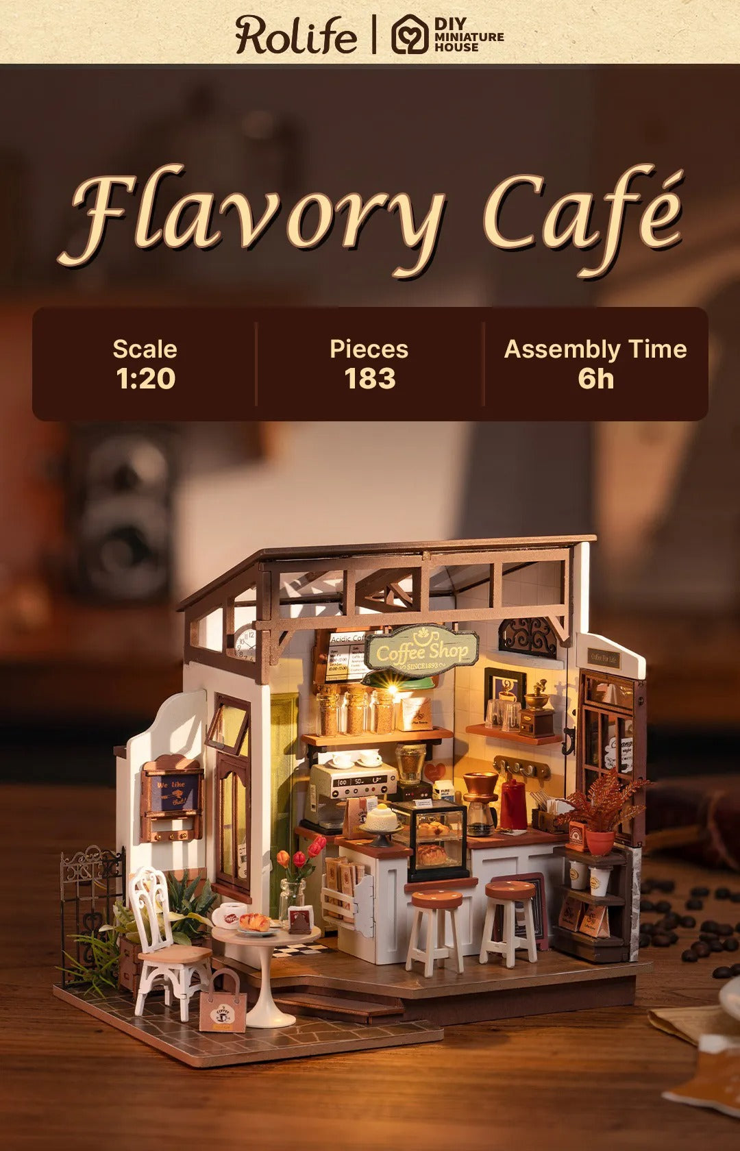Rolife DIY Miniature House - Slow Life Cafe DG162