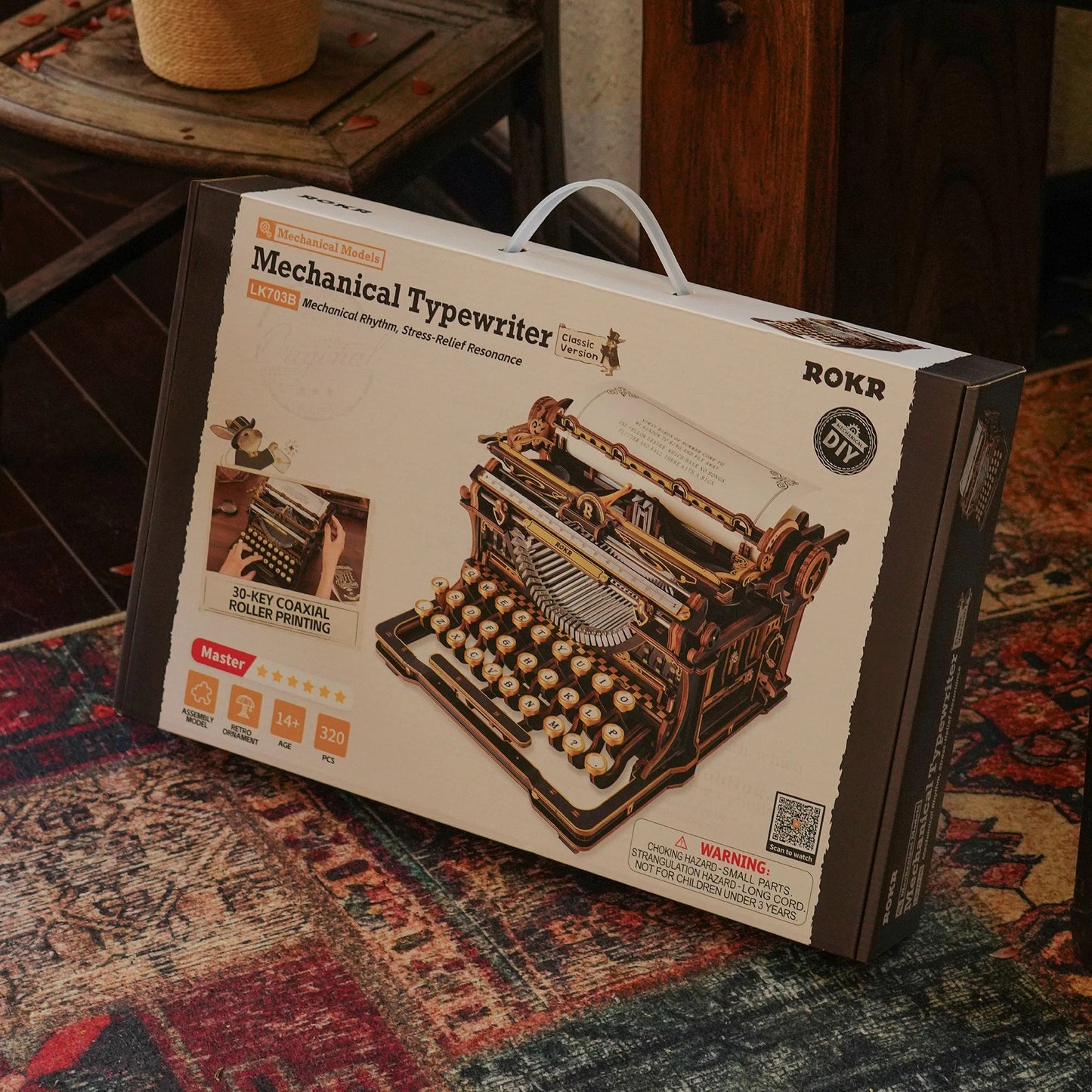 ROKR Mechanical Typewriter 3D Wooden Puzzle - Classic Version