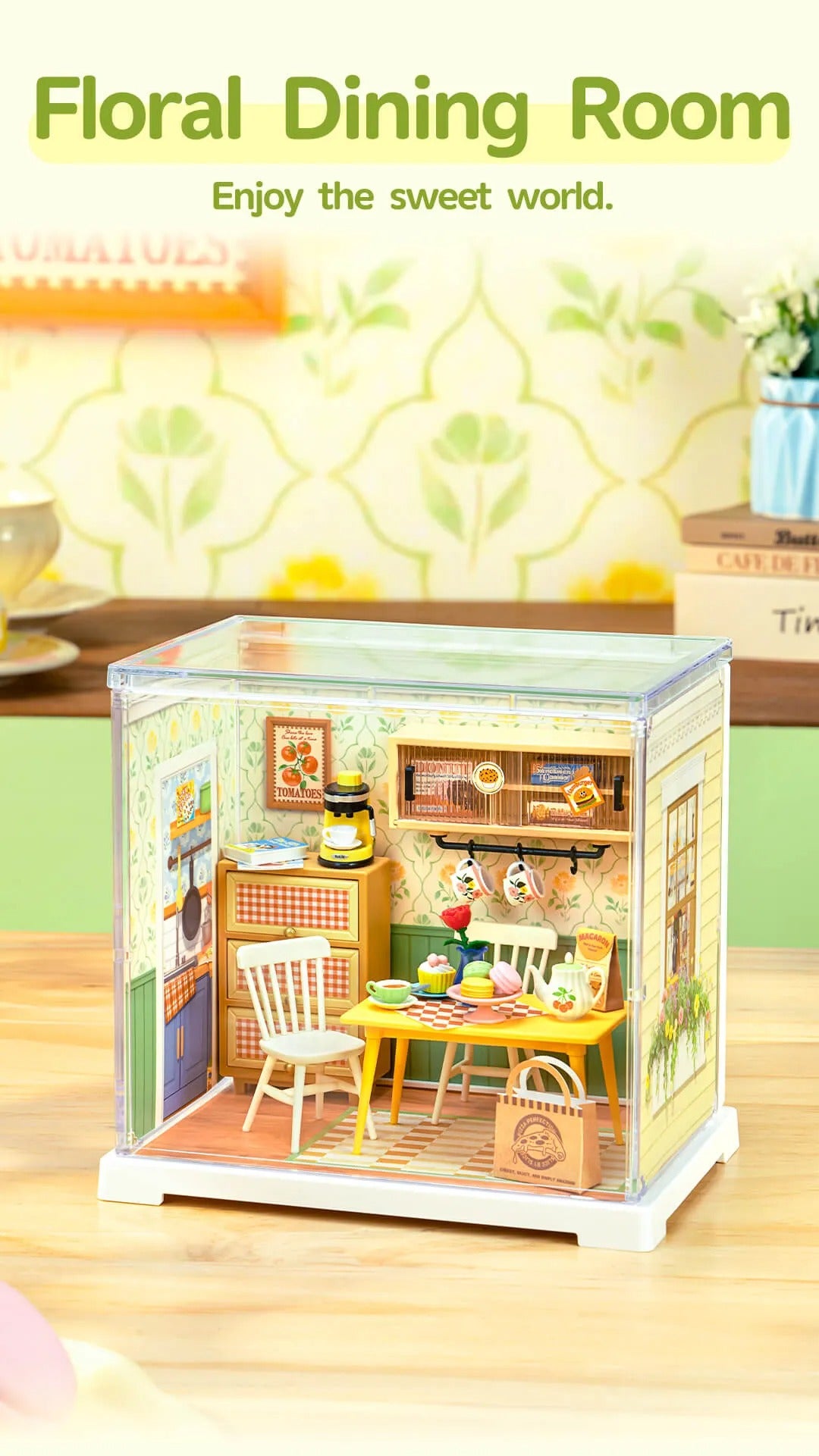 Rolife Floral Dining Room Mini Super Creator DIY Miniature House DWS06B
