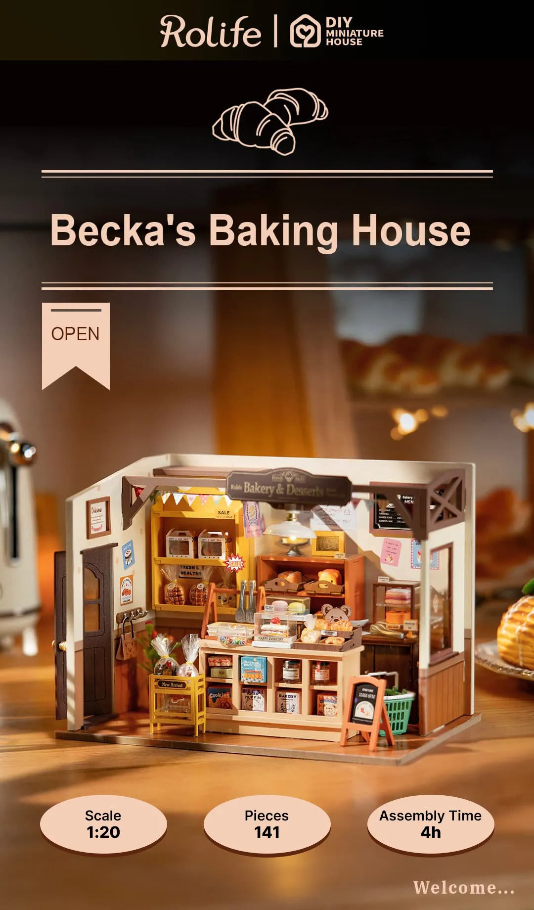 Rolife Becka's Baking House DIY Miniature House Kit DG161