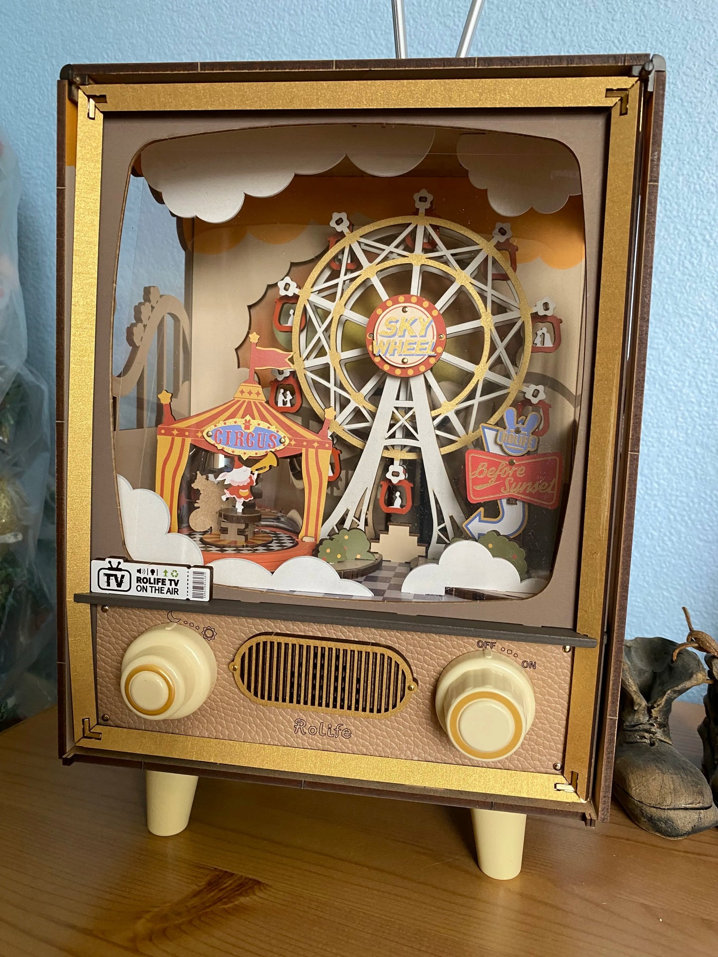 Rolife Sunset Carnival DIY Music Box 3D Wooden Puzzle