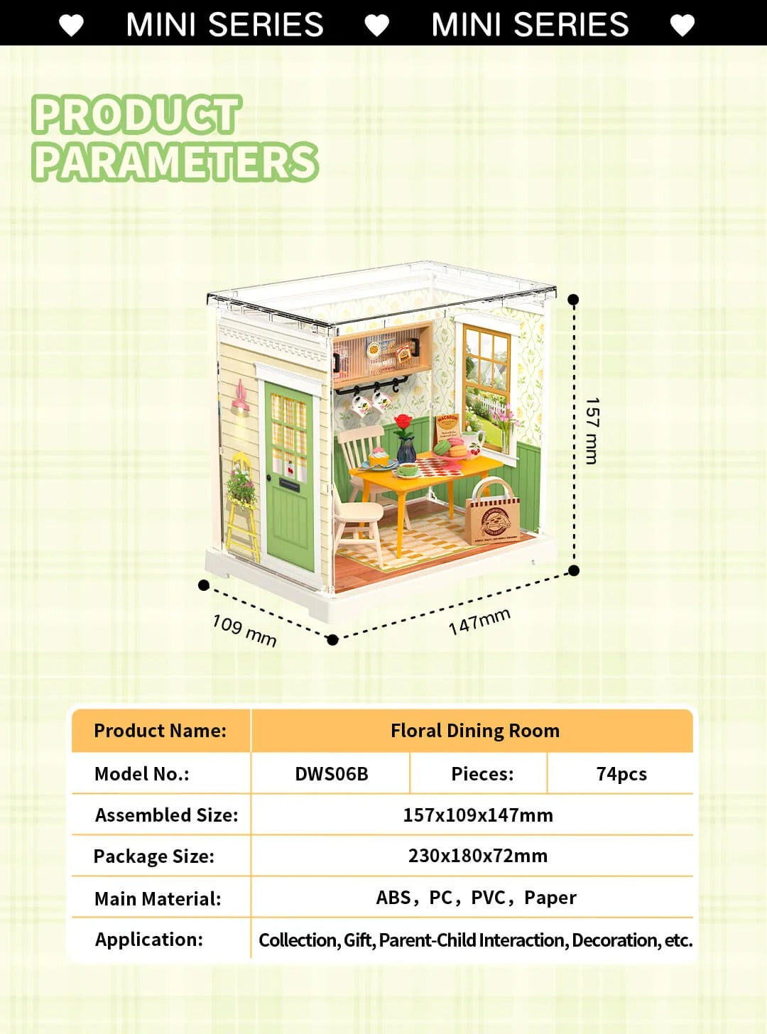 Rolife Floral Dining Room Mini Super Creator DIY Miniature House DWS06B