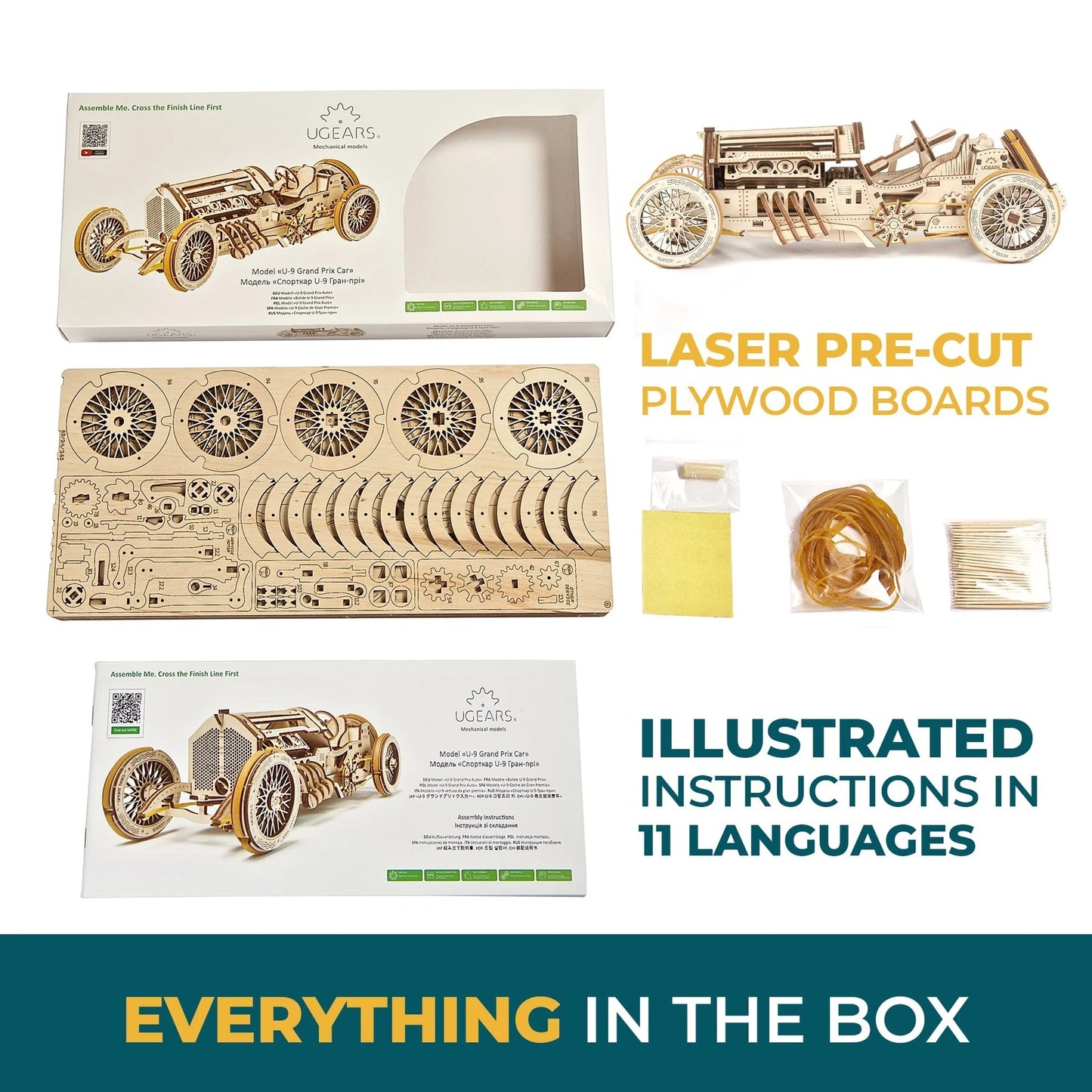 UGears U-9 Grand Prix Car - 348 Pieces (Advanced)