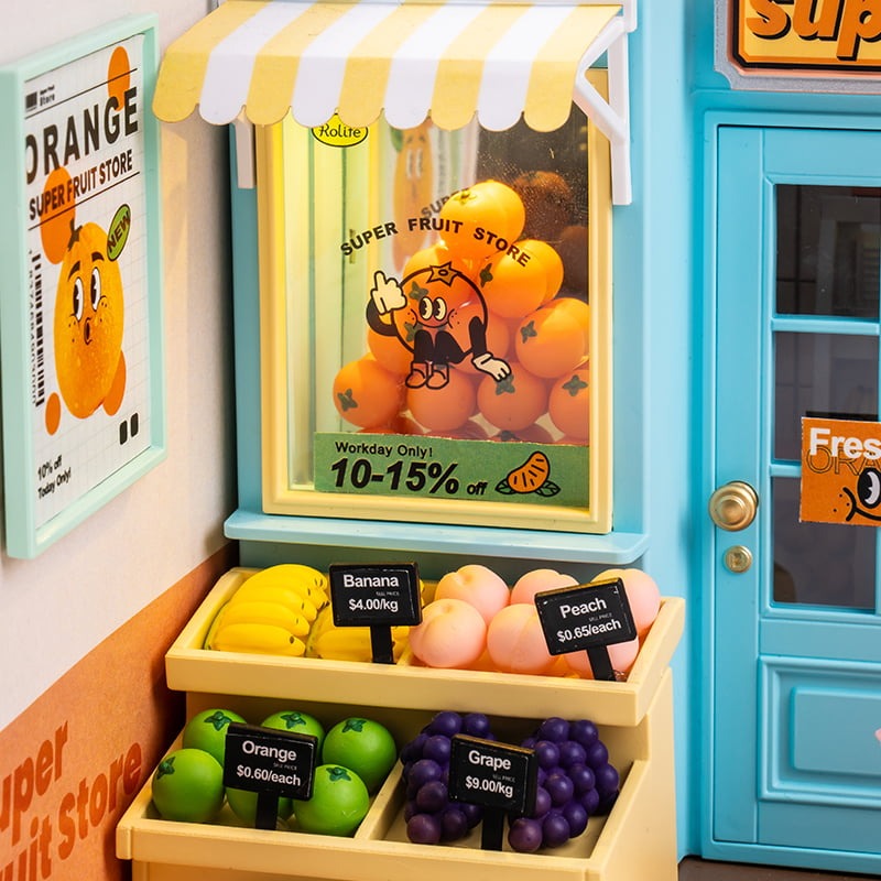 Rolife Super Creator Super Fruit Store Plastic DIY Miniature House Kit
