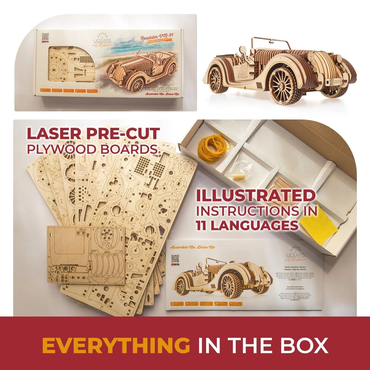 UGears Roadster VM-01 - 437 Pieces (Advanced)