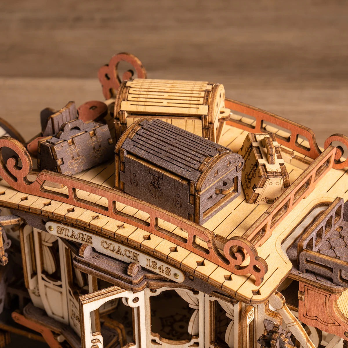 ROKR Stagecoach Mechanical Music Box 3D Wooden Puzzle AMKA1