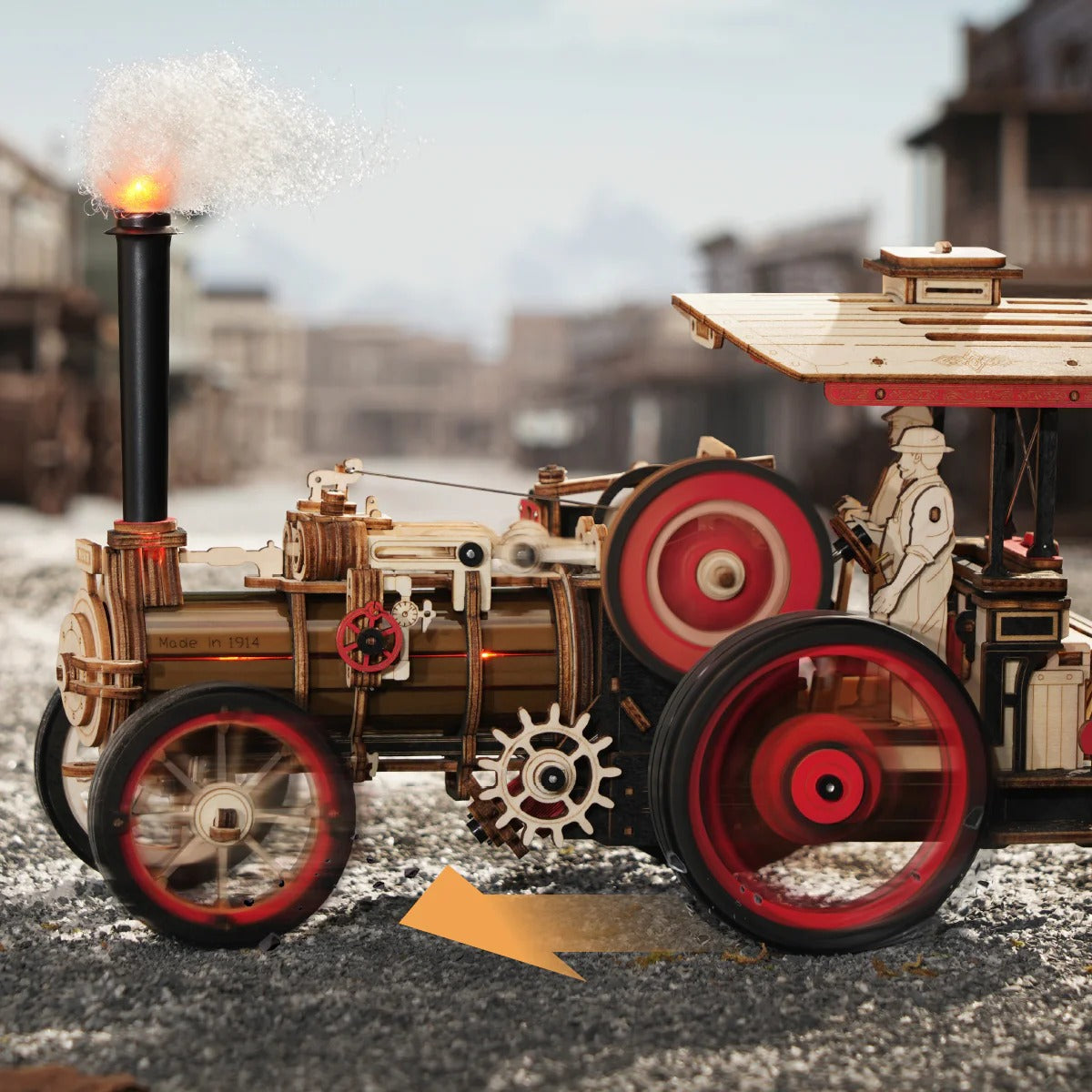 ROKR Steam Engine Mechanical Gear 3D Wooden Puzzle