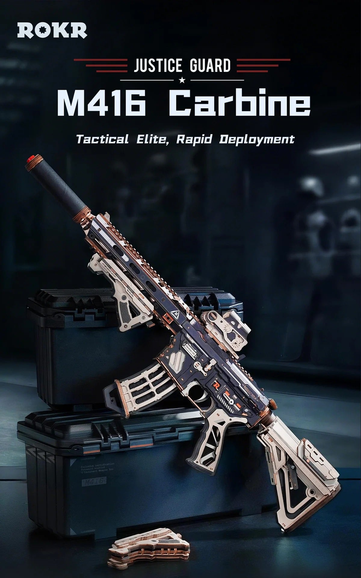 ROKR M416 Carbine 3D Wooden Puzzle LQB02