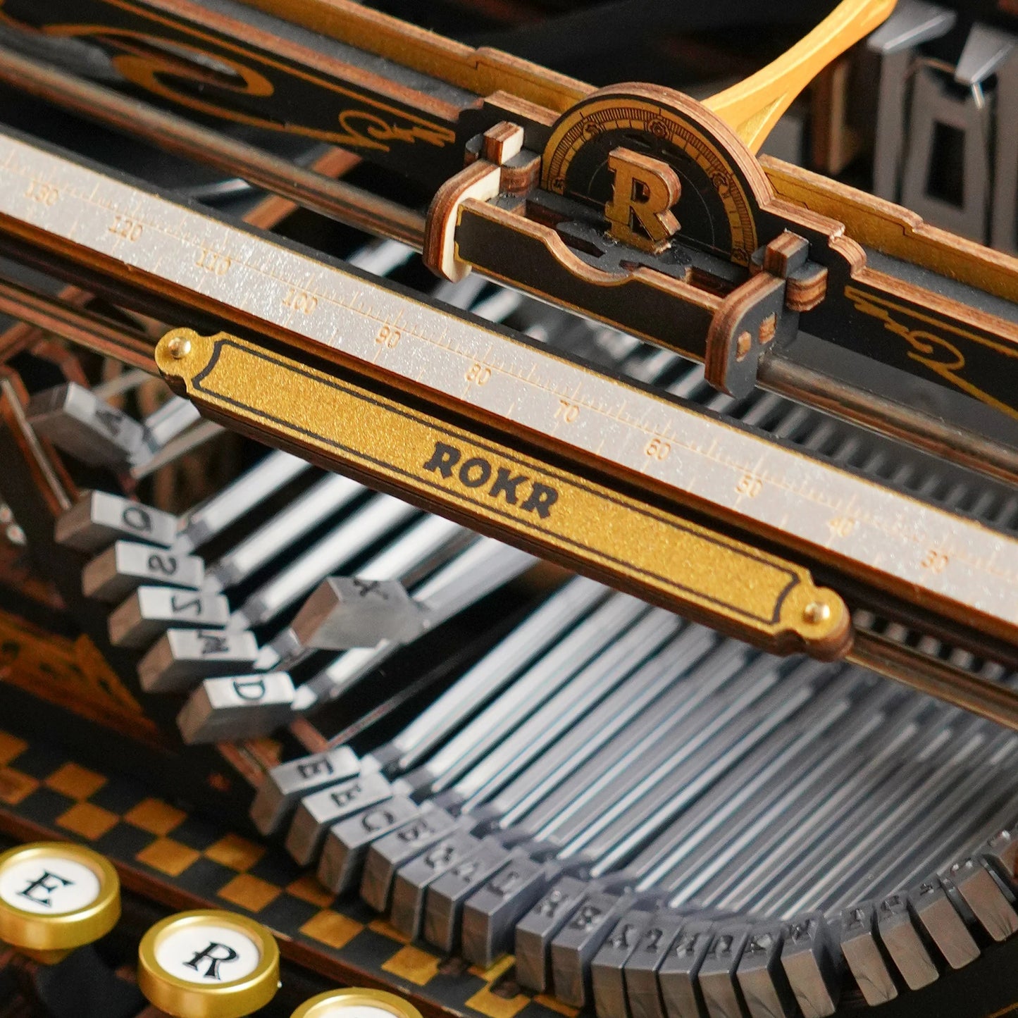 ROKR Mechanical Typewriter 3D Wooden Puzzle - Classic Version