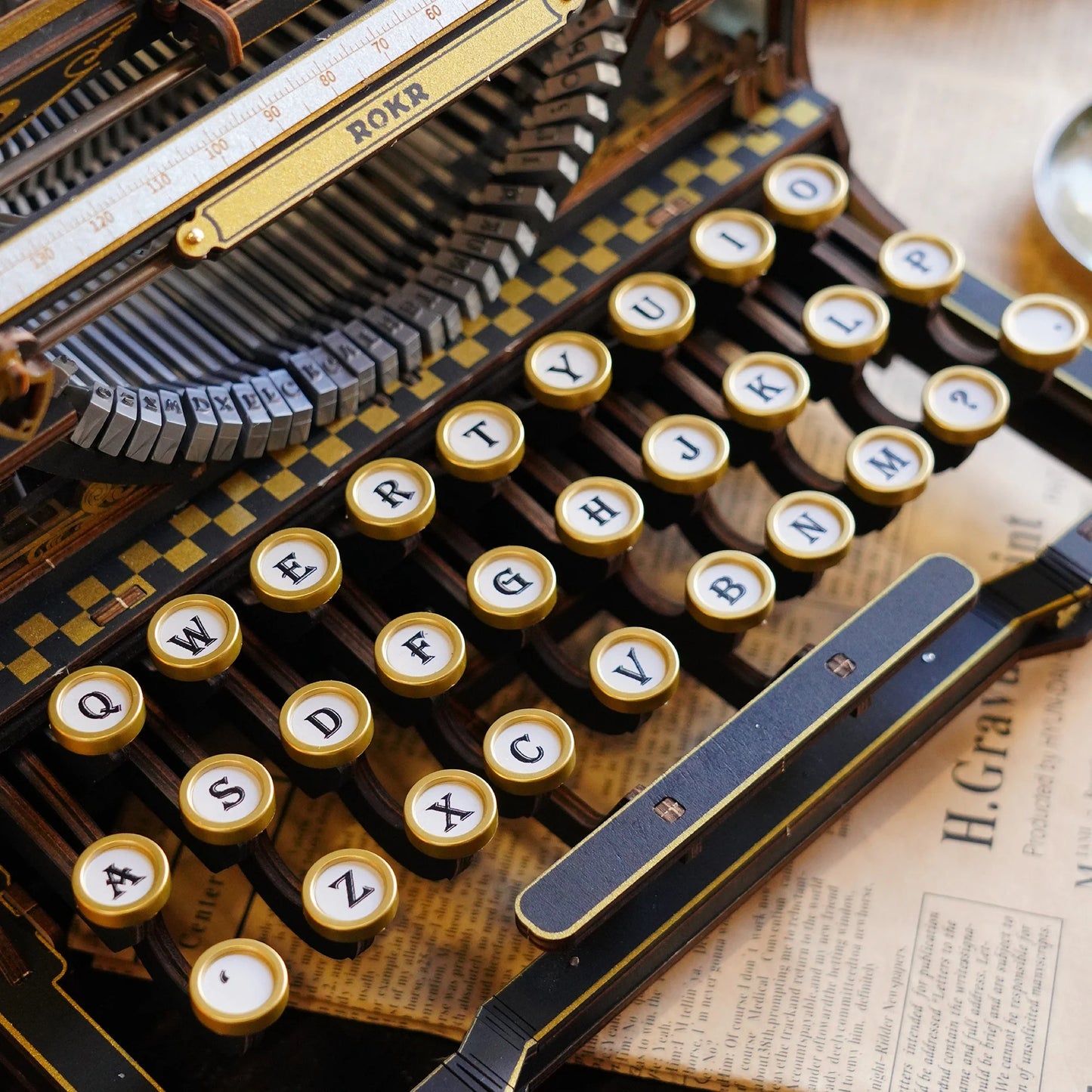 ROKR Mechanical Typewriter 3D Wooden Puzzle - Classic Version