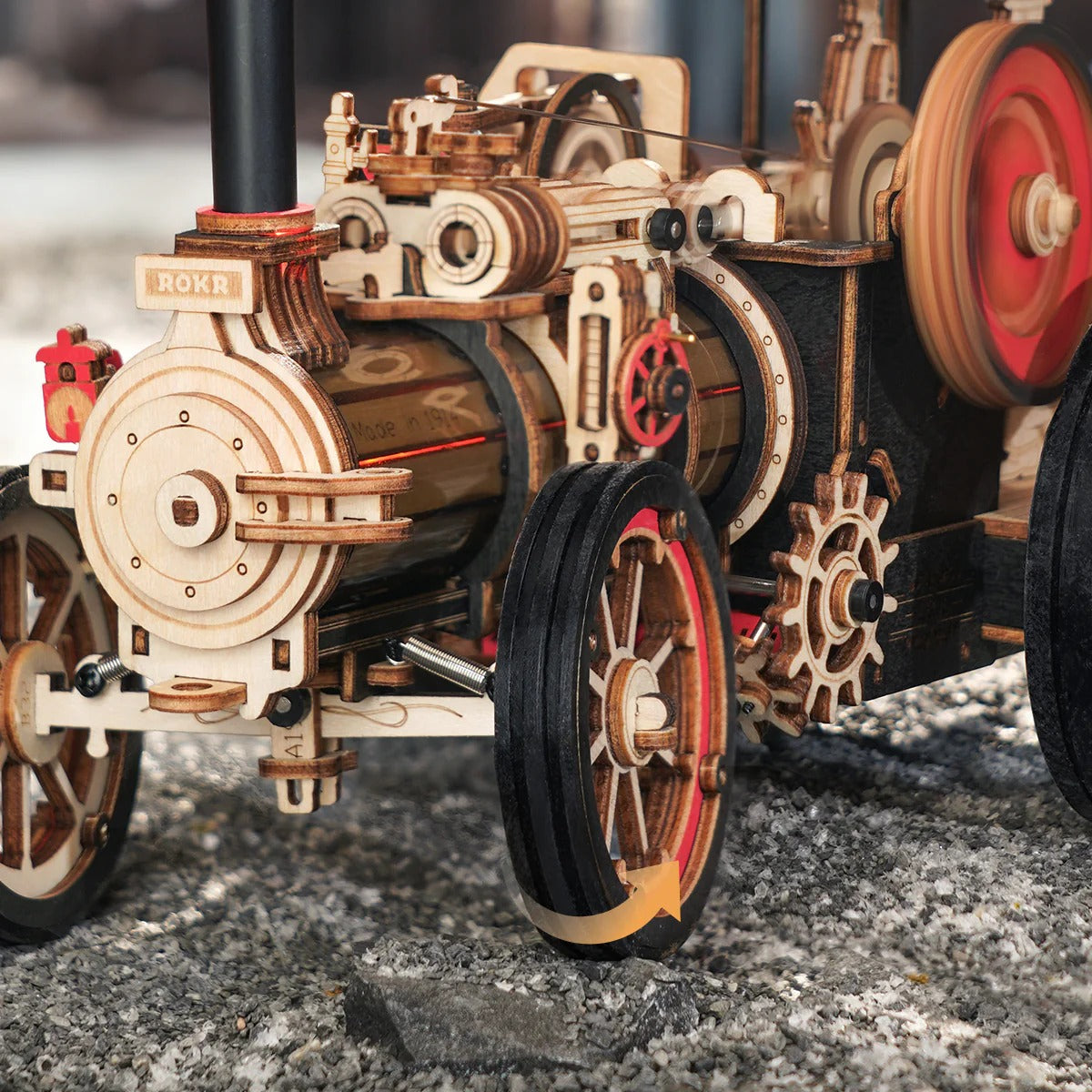 ROKR Steam Engine Mechanical Gear 3D Wooden Puzzle