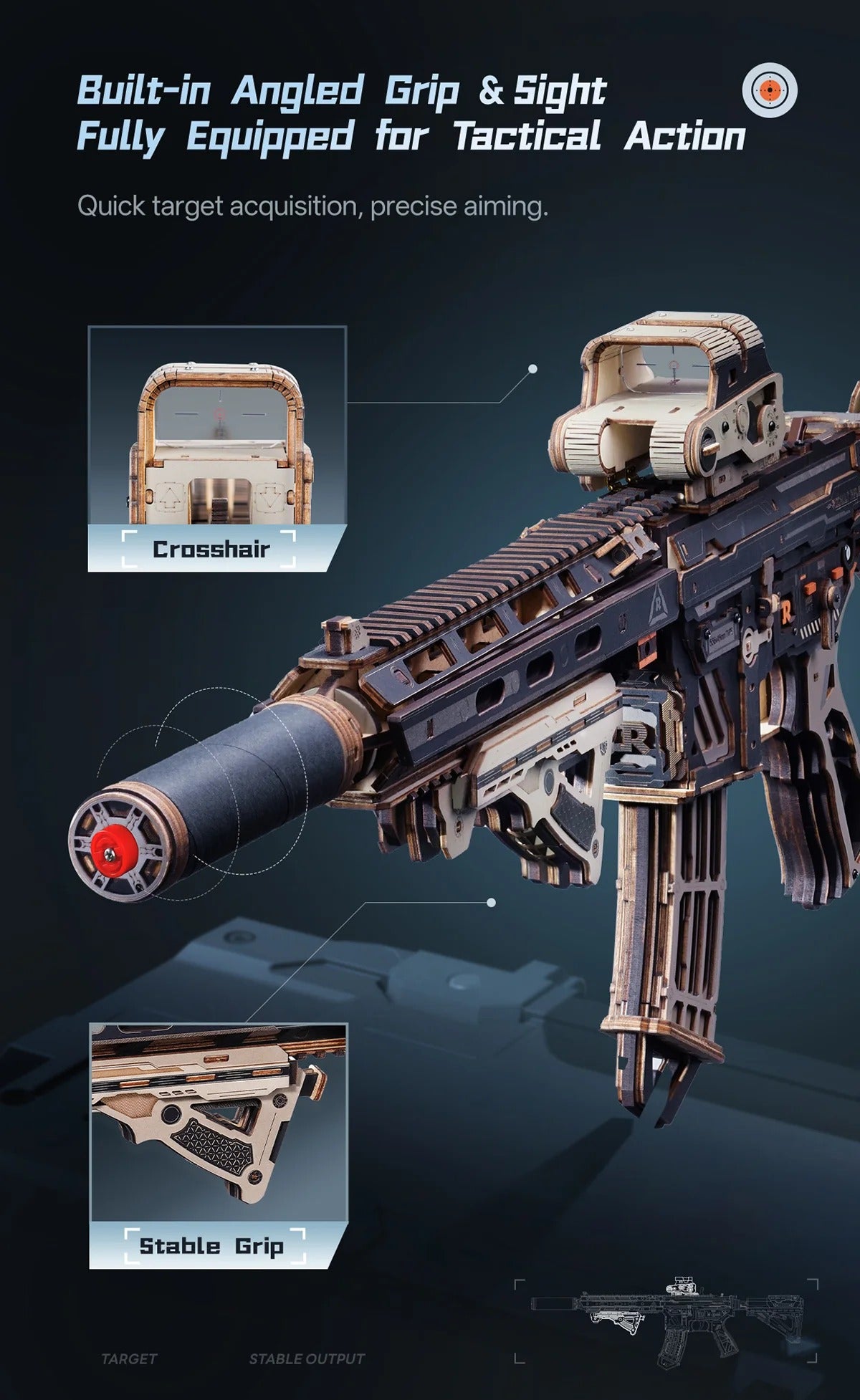 ROKR M416 Carbine 3D Wooden Puzzle LQB02