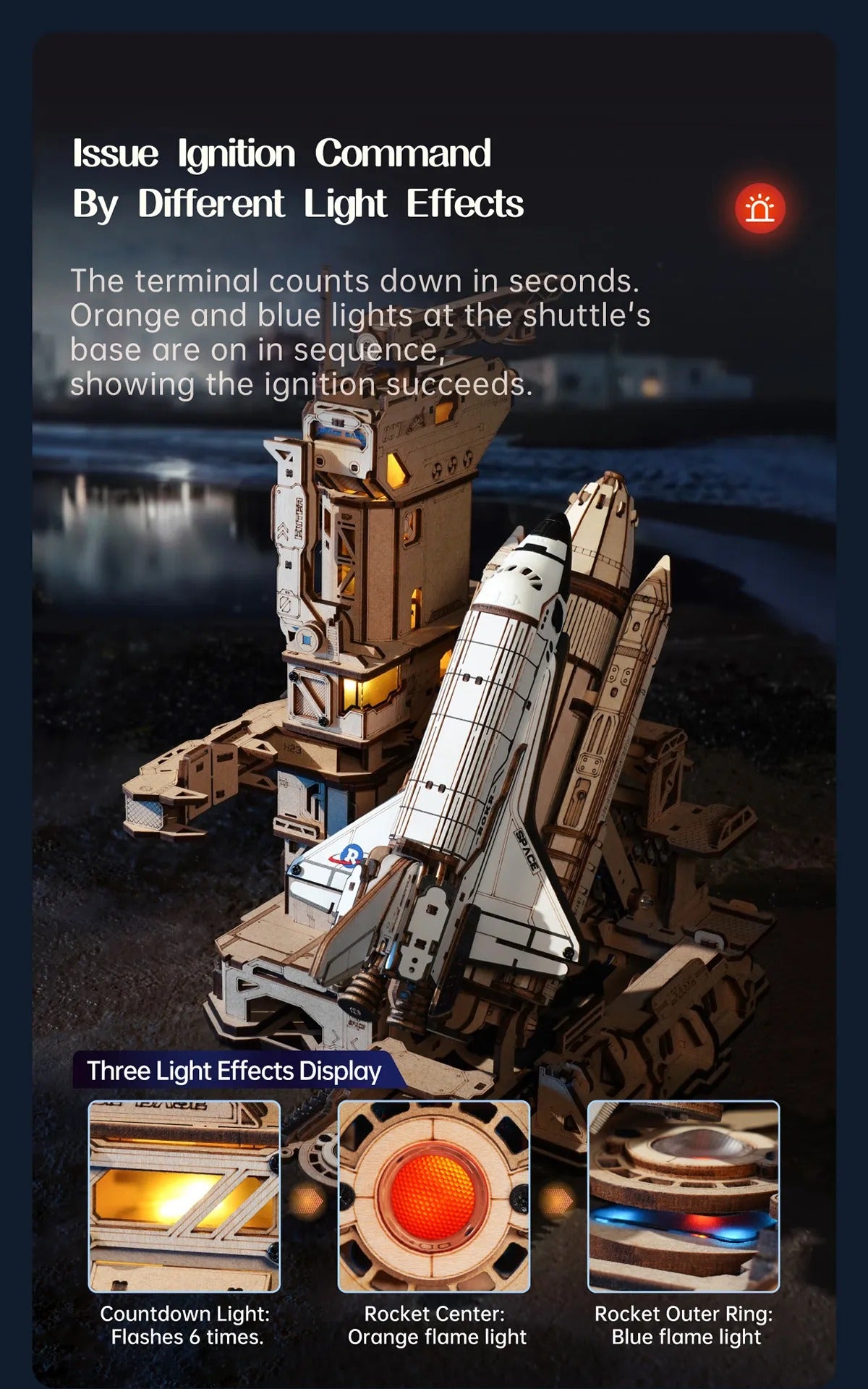 ROKR Space Shuttle Mechanical Gear 3D Wooden Puzzle