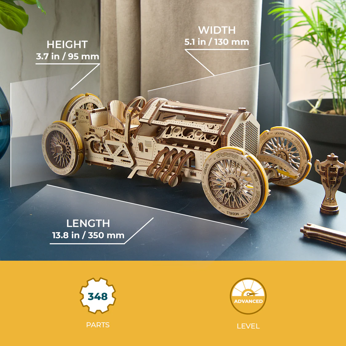 UGears U-9 Grand Prix Car - 348 Pieces (Advanced)