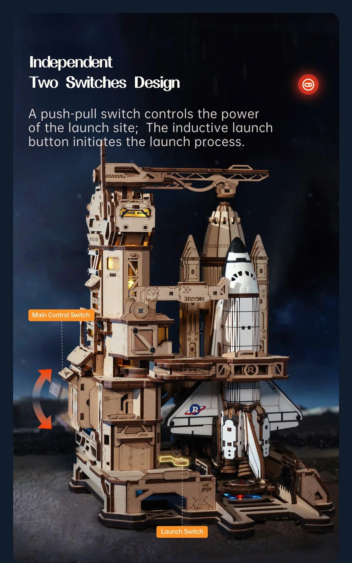 ROKR Space Shuttle Mechanical Gear 3D Wooden Puzzle