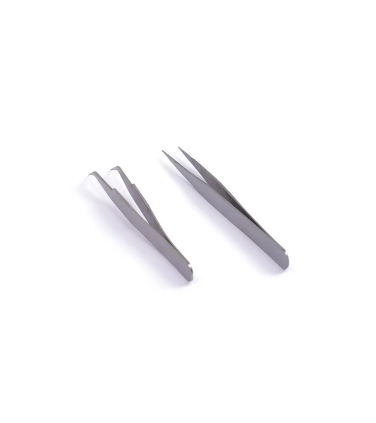 Set of 2 Straight & Curved Fastening Tweezers