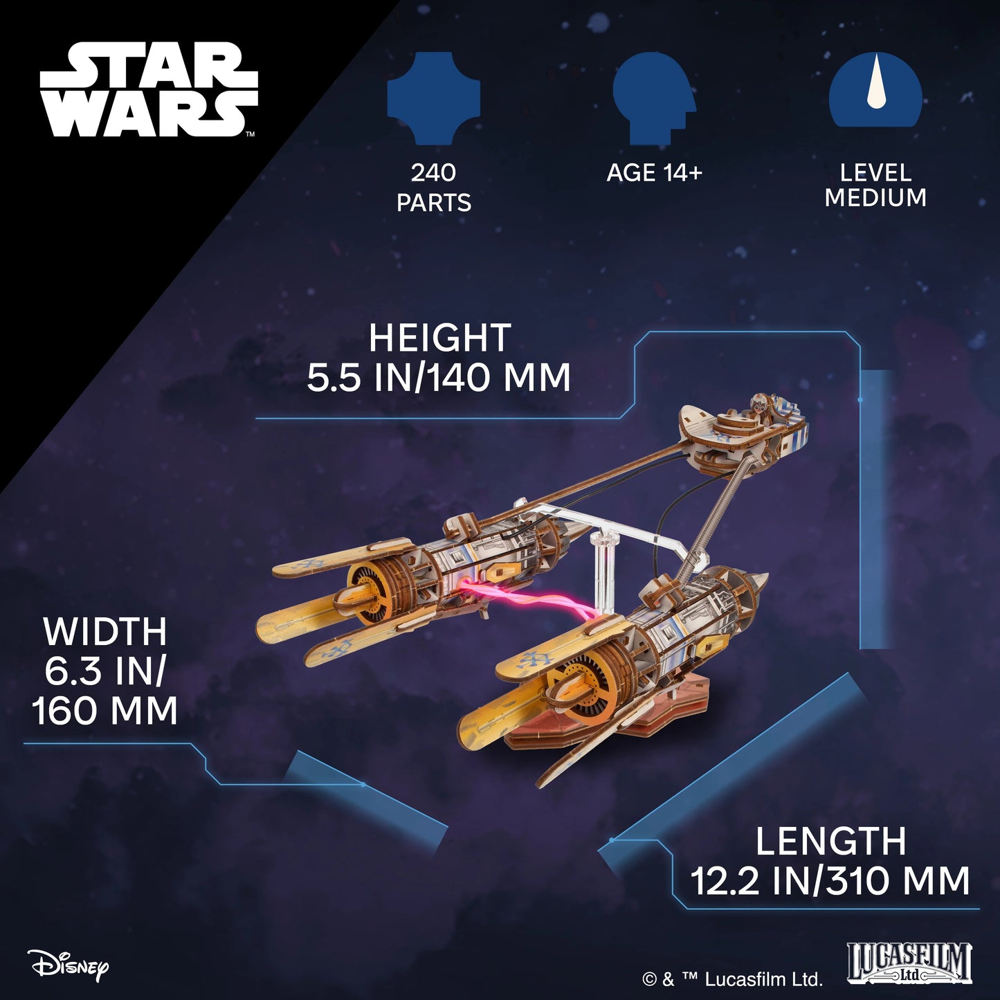 UGears Anakin Skywalker's Podracer - 240 Pieces (Medium) Christmas