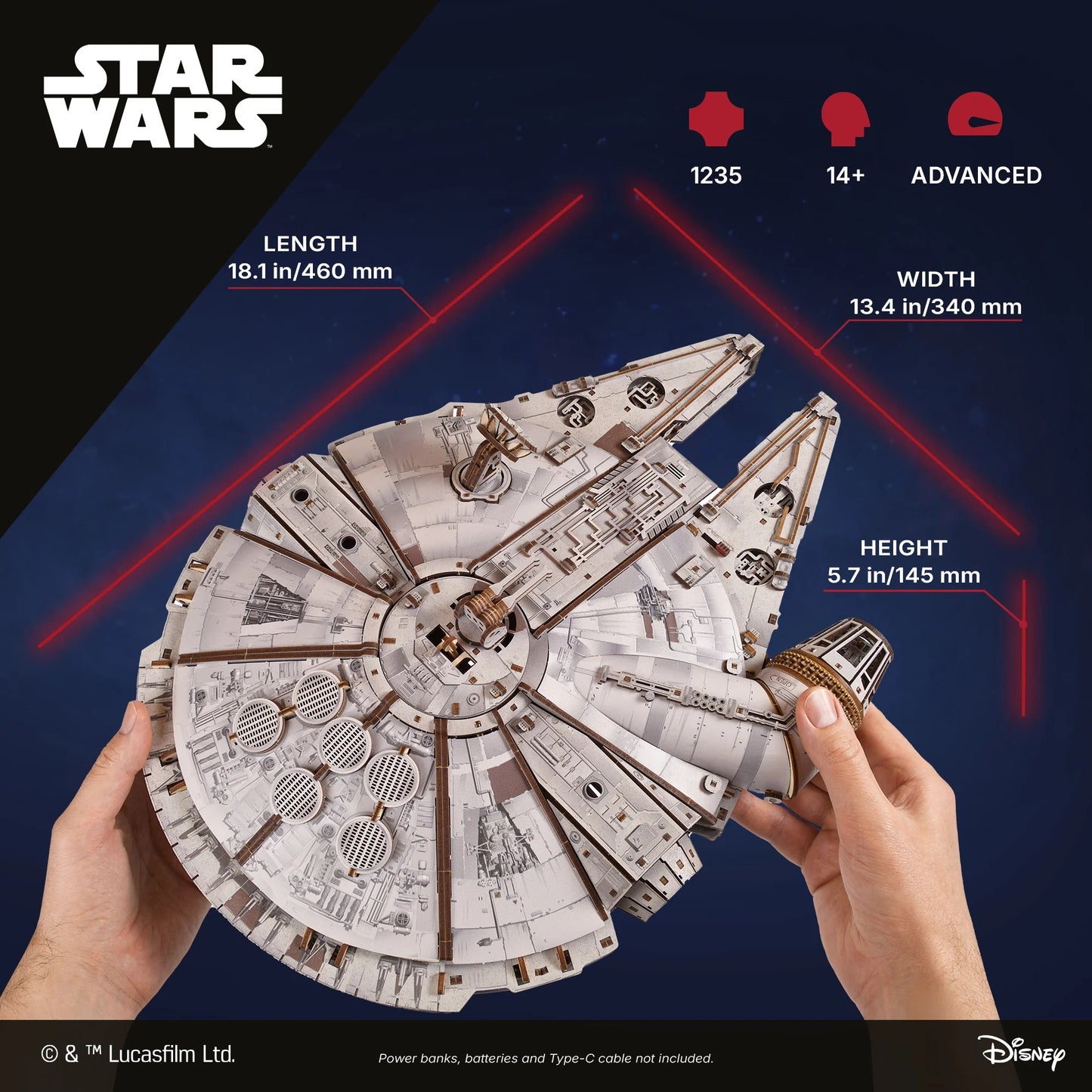 UGears Scale Millennium Falcon™ - 1235 Pieces (Advanced)