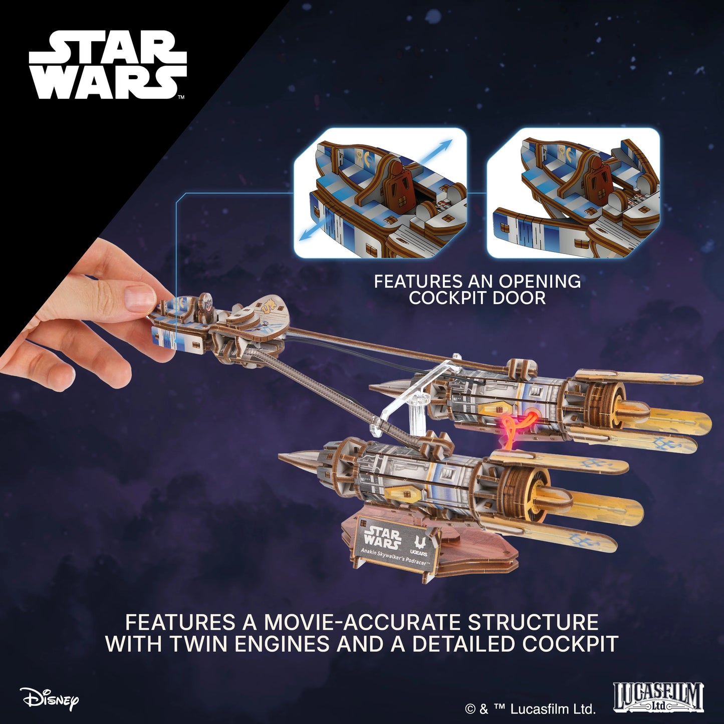UGears Anakin Skywalker's Podracer - 240 Pieces (Medium) Christmas
